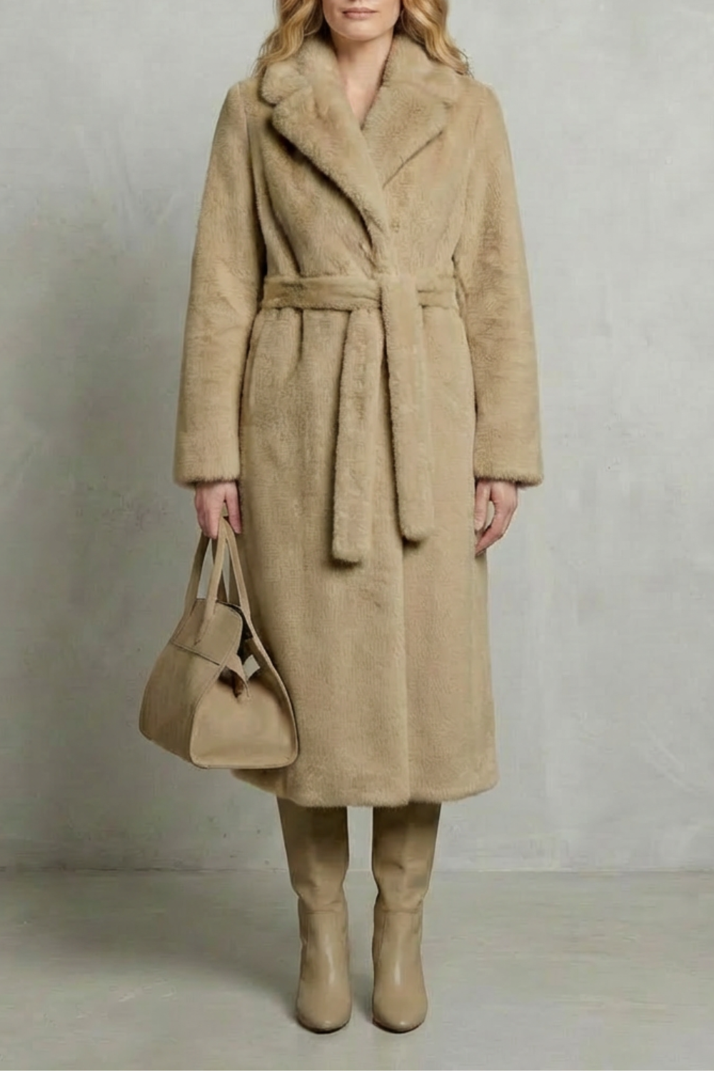 Oversized Silhouette Faux Fur Long Coat