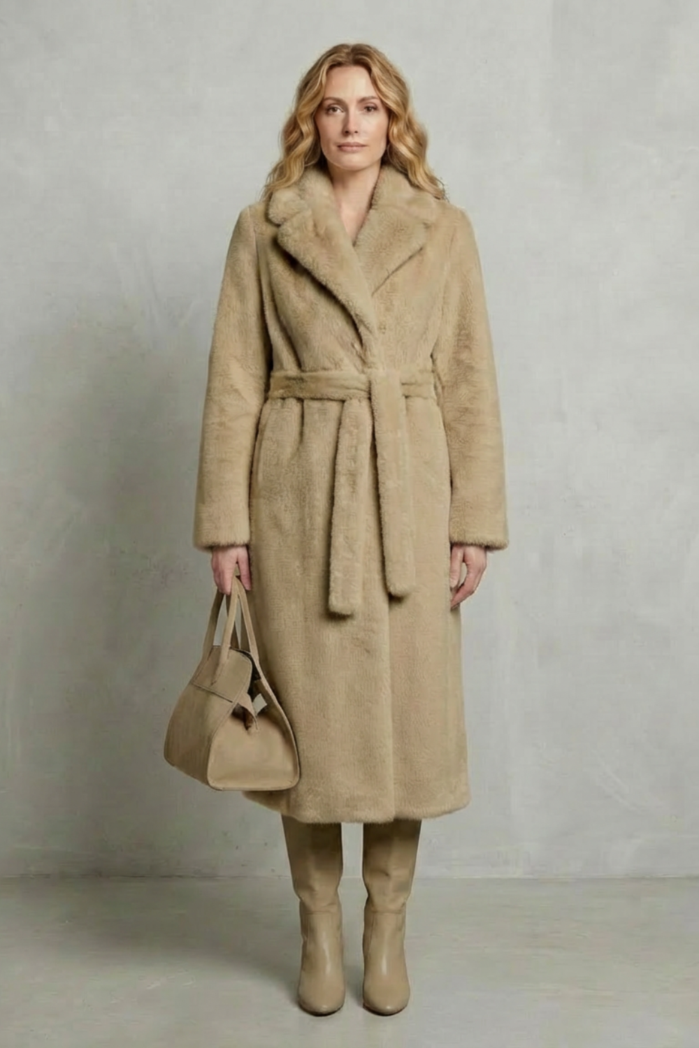 Oversized Silhouette Faux Fur Long Coat