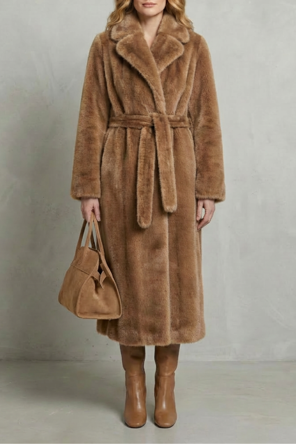 Oversized Silhouette Faux Fur Long Coat