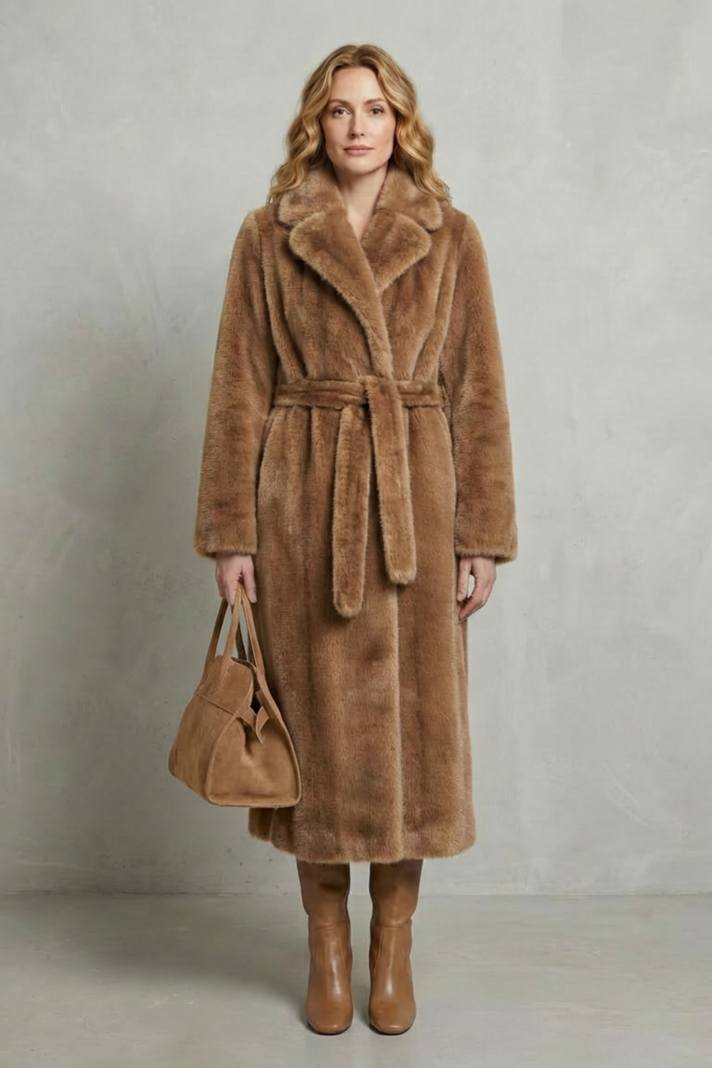 Oversized Silhouette Faux Fur Long Coat