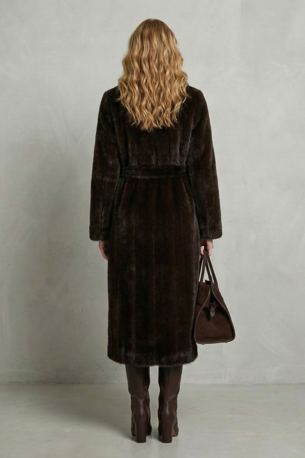 Oversized Silhouette Faux Fur Long Coat