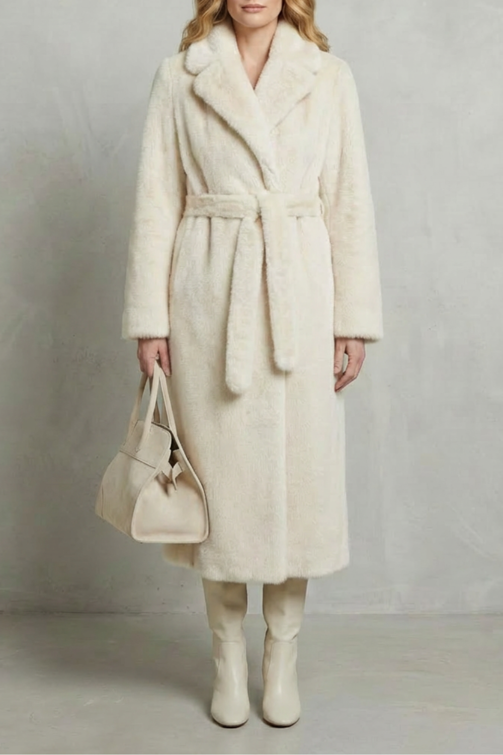 Oversized Silhouette Faux Fur Long Coat