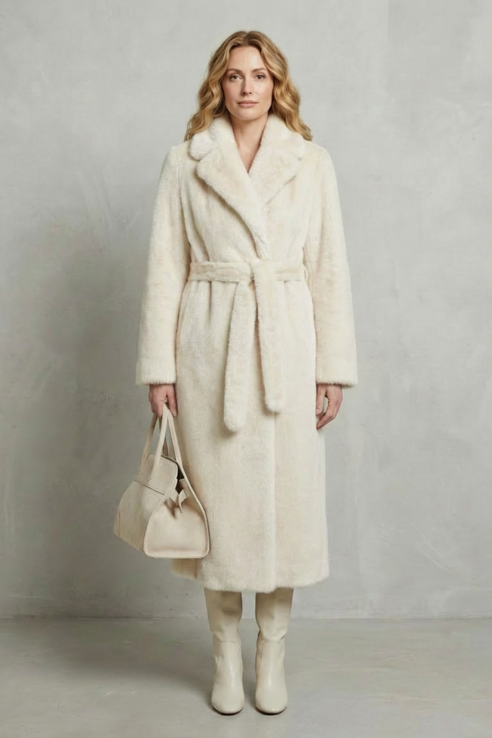 Oversized Silhouette Faux Fur Long Coat