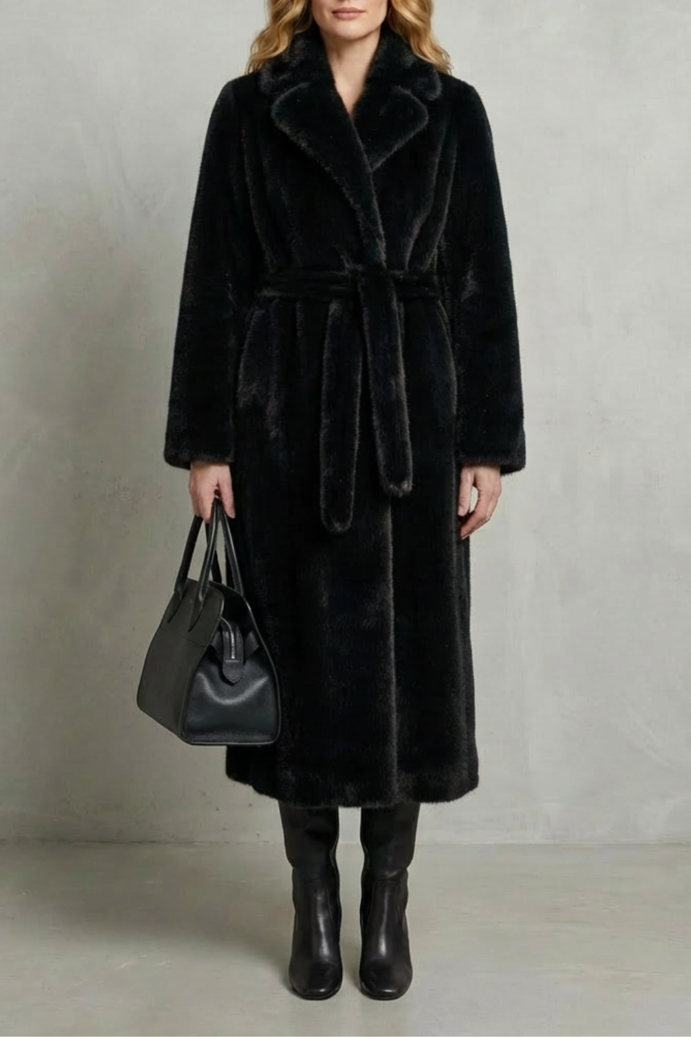 Oversized Silhouette Faux Fur Long Coat