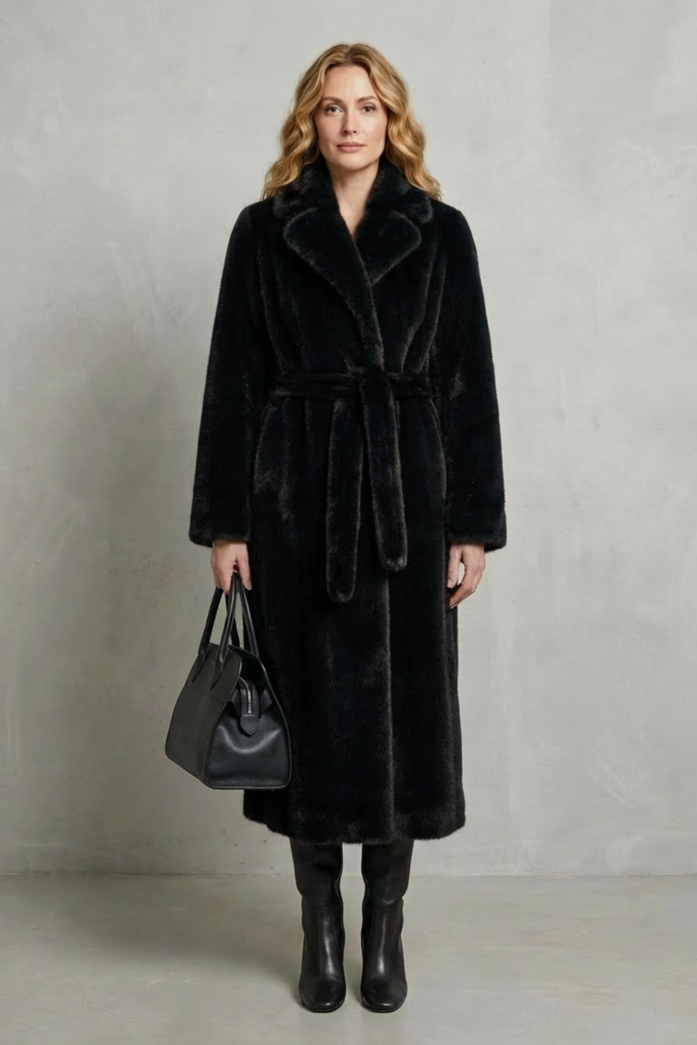Oversized Silhouette Faux Fur Long Coat