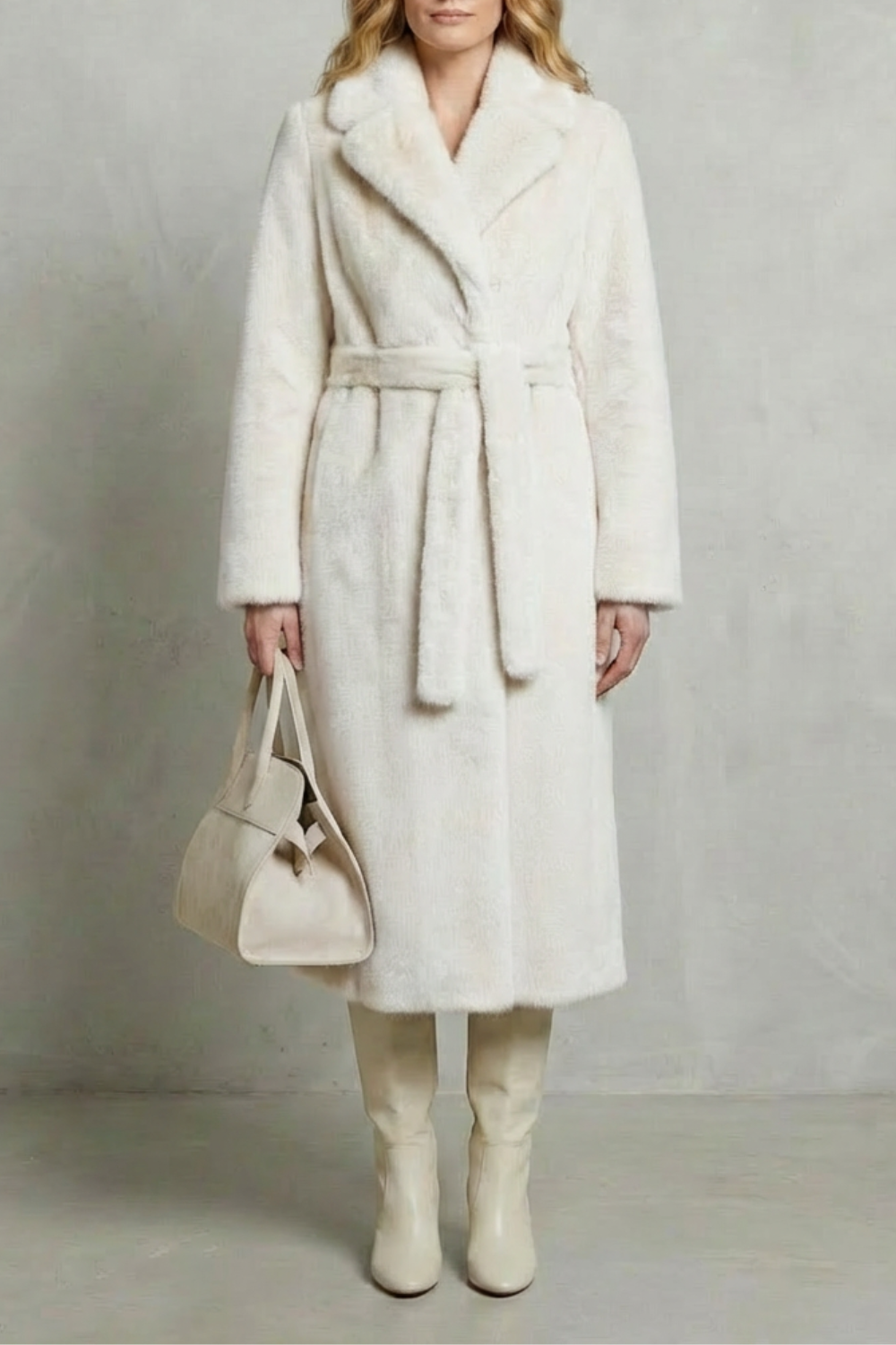 Oversized Silhouette Faux Fur Long Coat
