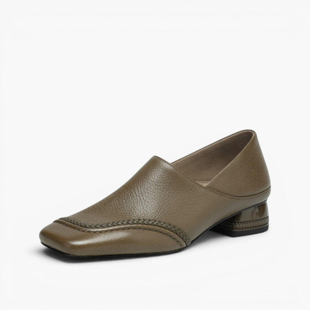 Marquette Square-Toe Leather Slip-On
