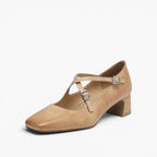 Marvane Leather Kitten Heels