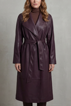 Marzienne – Waist-cinching silhouette – Faux leather trench coat