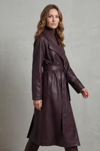 Marzienne – Waist-cinching silhouette – Faux leather trench coat