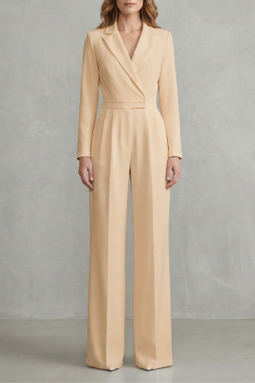 Slant-breasted Mid-waist Pantsuit | Elegant Commuter Jumpsuit