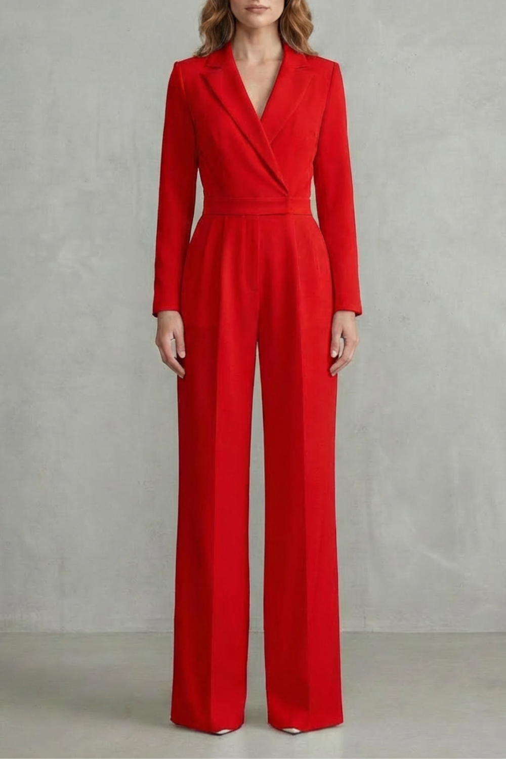 Slant-breasted Mid-waist Pantsuit | Elegant Commuter Jumpsuit