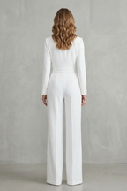 Meilun – Slant-breasted Mid-waist Pantsuit – Elegant Commuter Jumpsuit