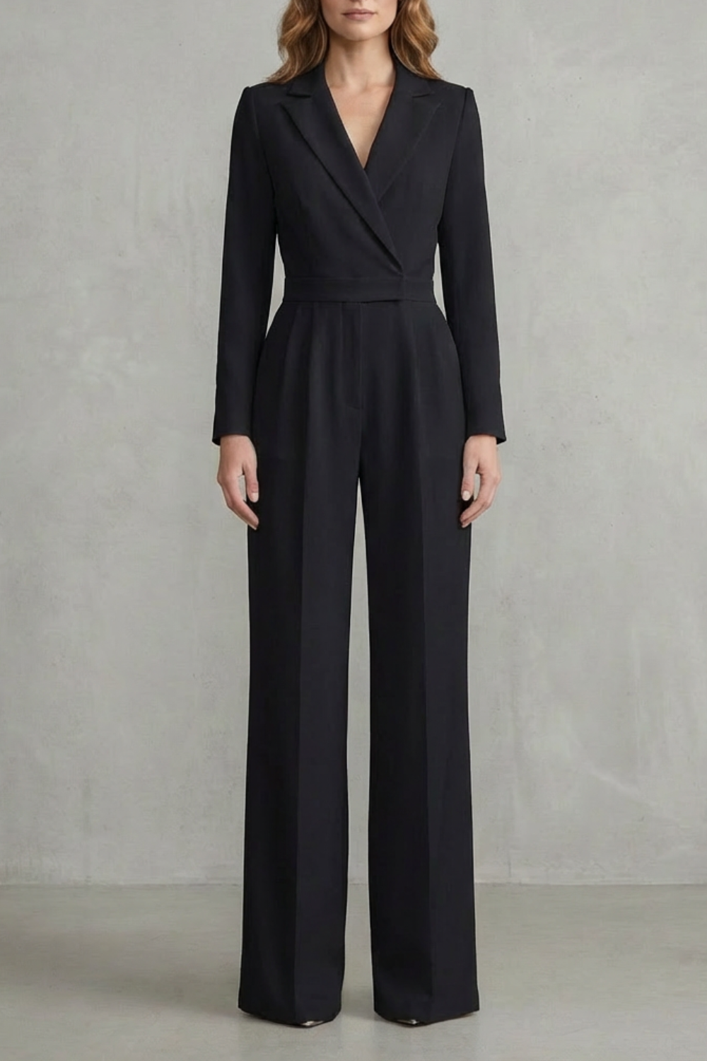 Slant-breasted Mid-waist Pantsuit | Elegant Commuter Jumpsuit