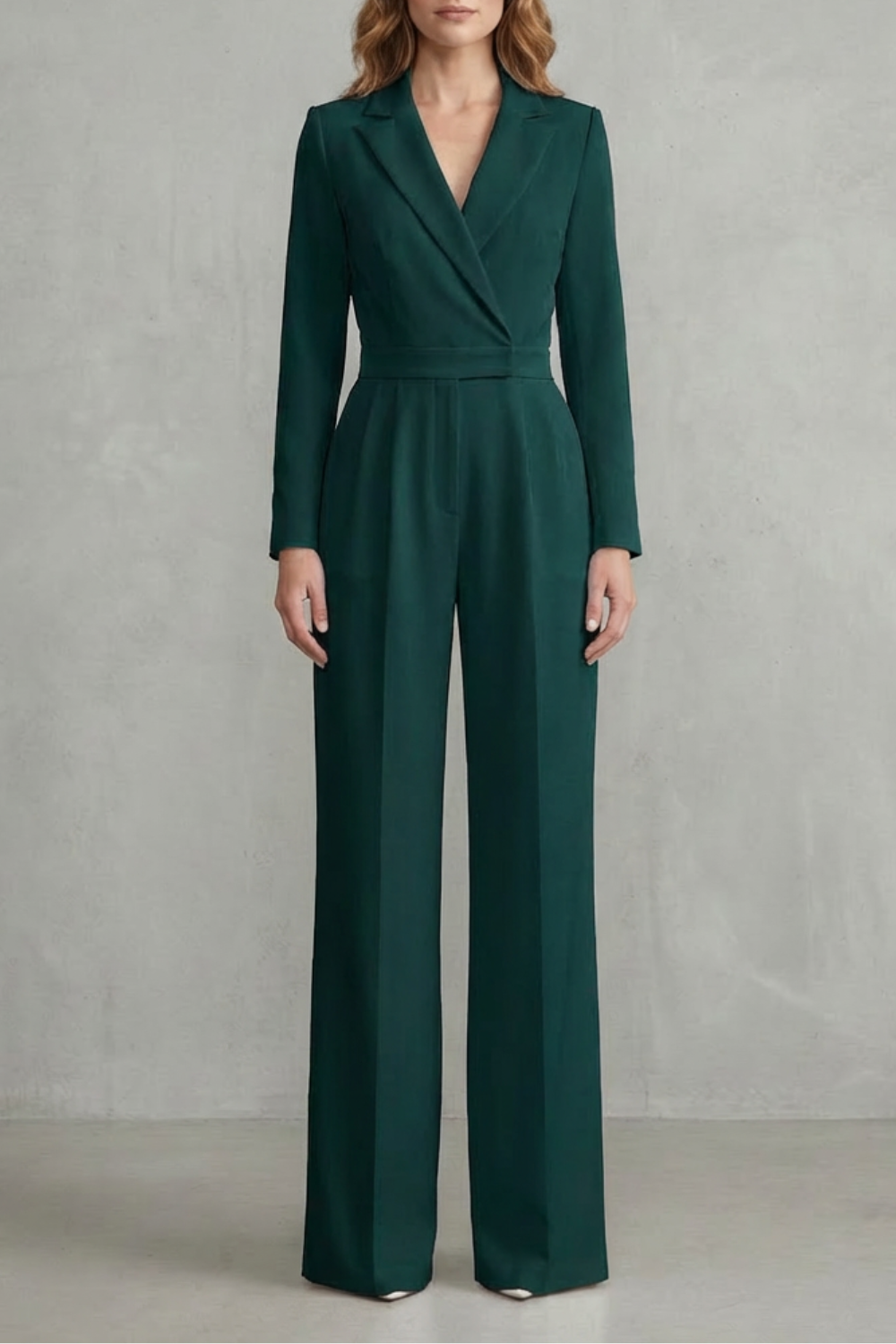 Slant-breasted Mid-waist Pantsuit | Elegant Commuter Jumpsuit