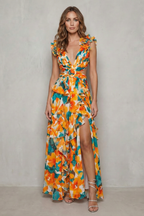 Ruffled Chiffon Romance Maxi Dress