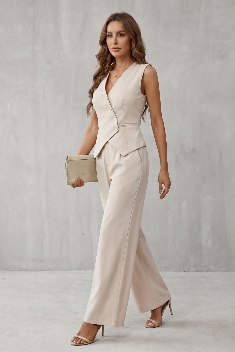 Tailored Minimal Elegance Vest Set