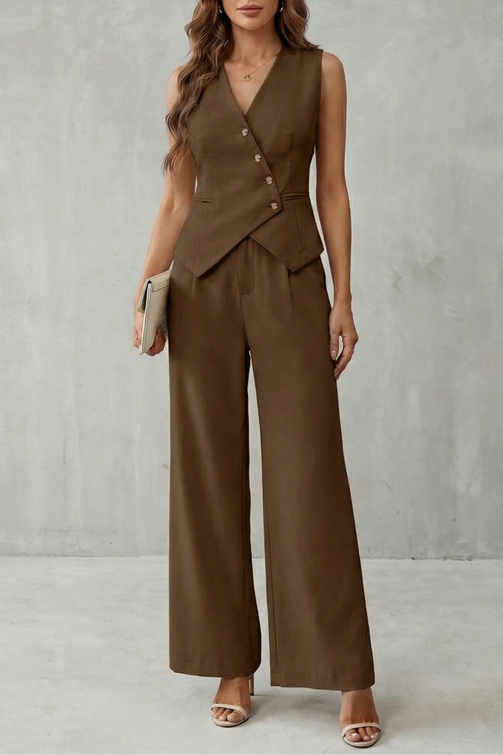 Tailored Minimal Elegance Vest Set
