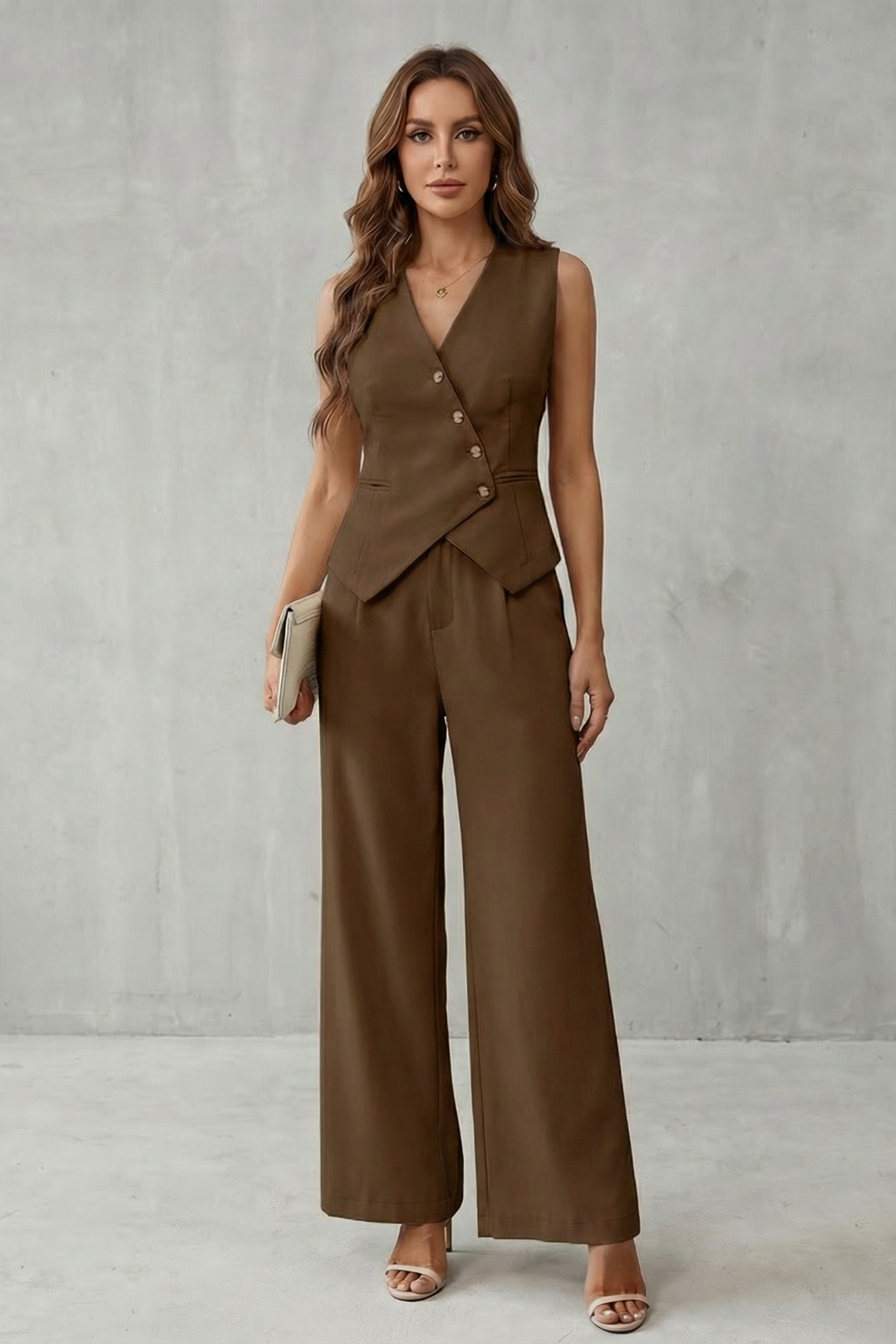 Tailored Minimal Elegance Vest Set