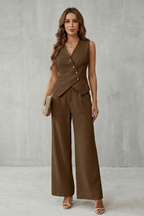 Tailored Minimal Elegance Vest Set