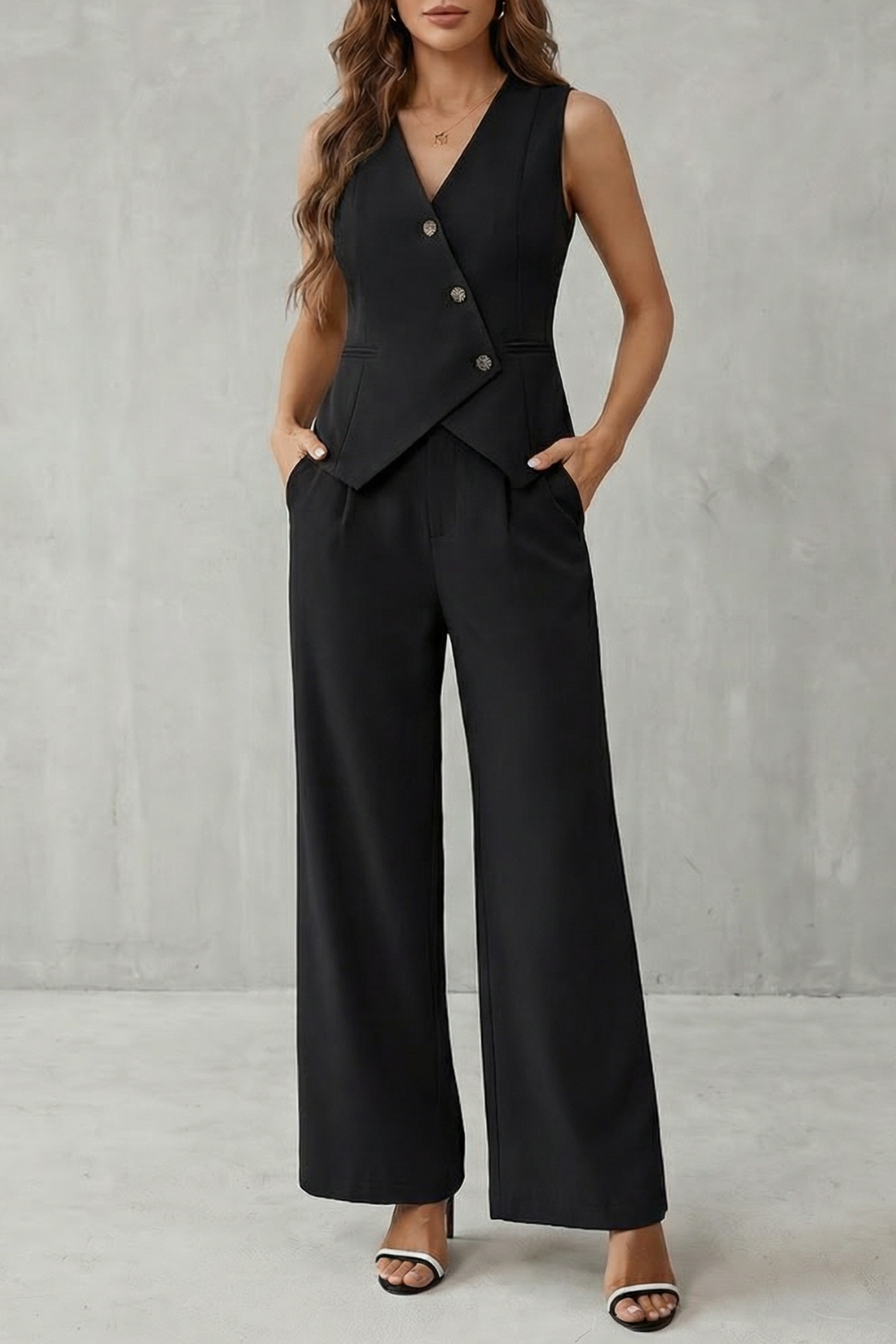 Tailored Minimal Elegance Vest Set