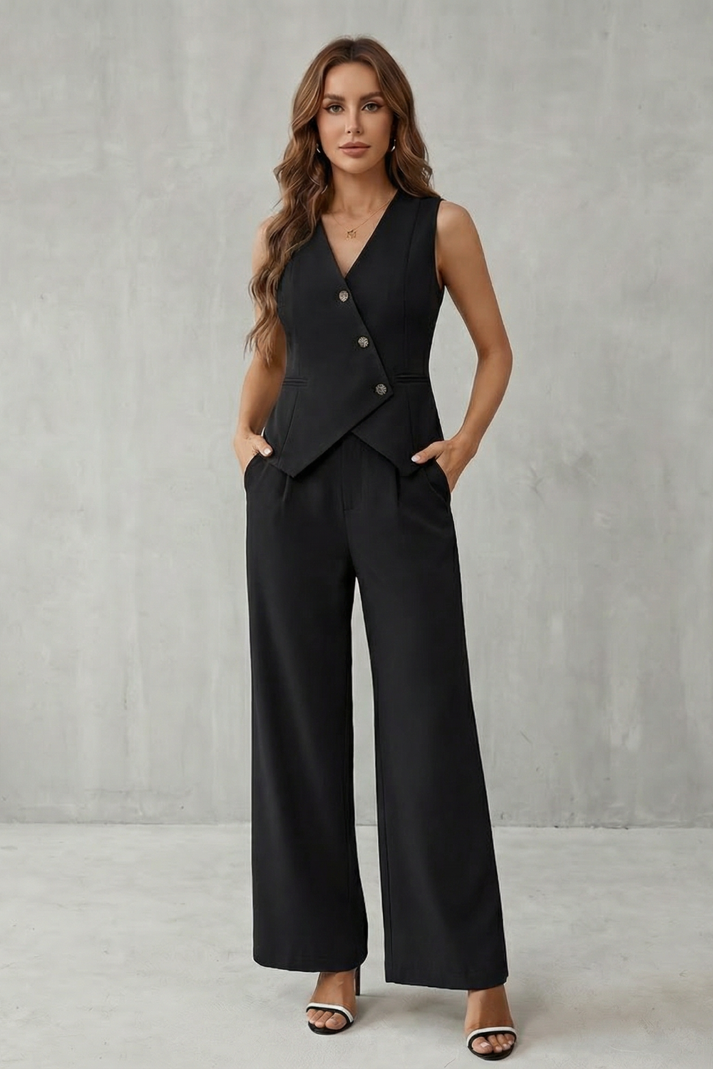 Tailored Minimal Elegance Vest Set