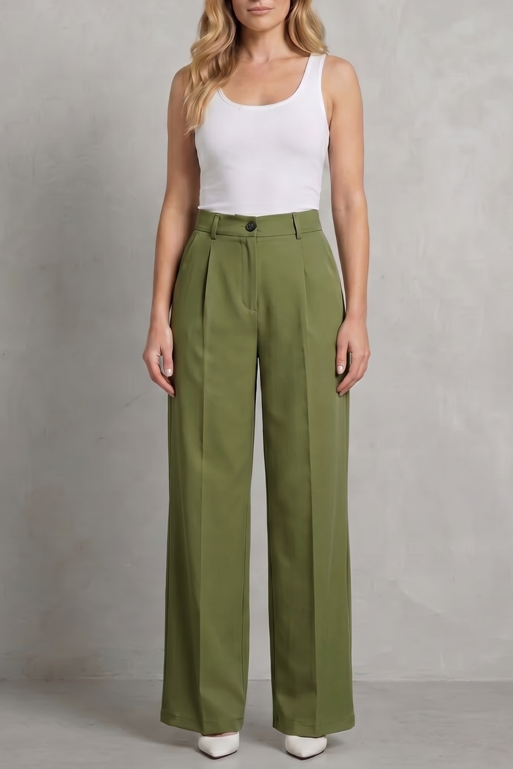 Sleek Tailoring High-waist Straight-leg Trousers