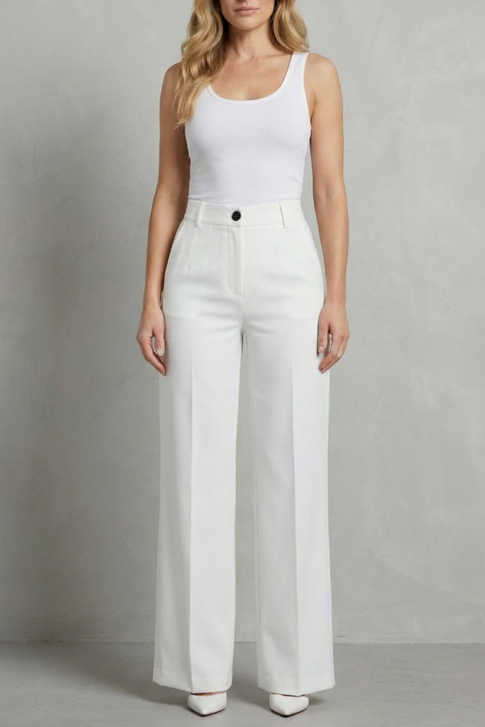 Sleek Tailoring High-waist Straight-leg Trousers
