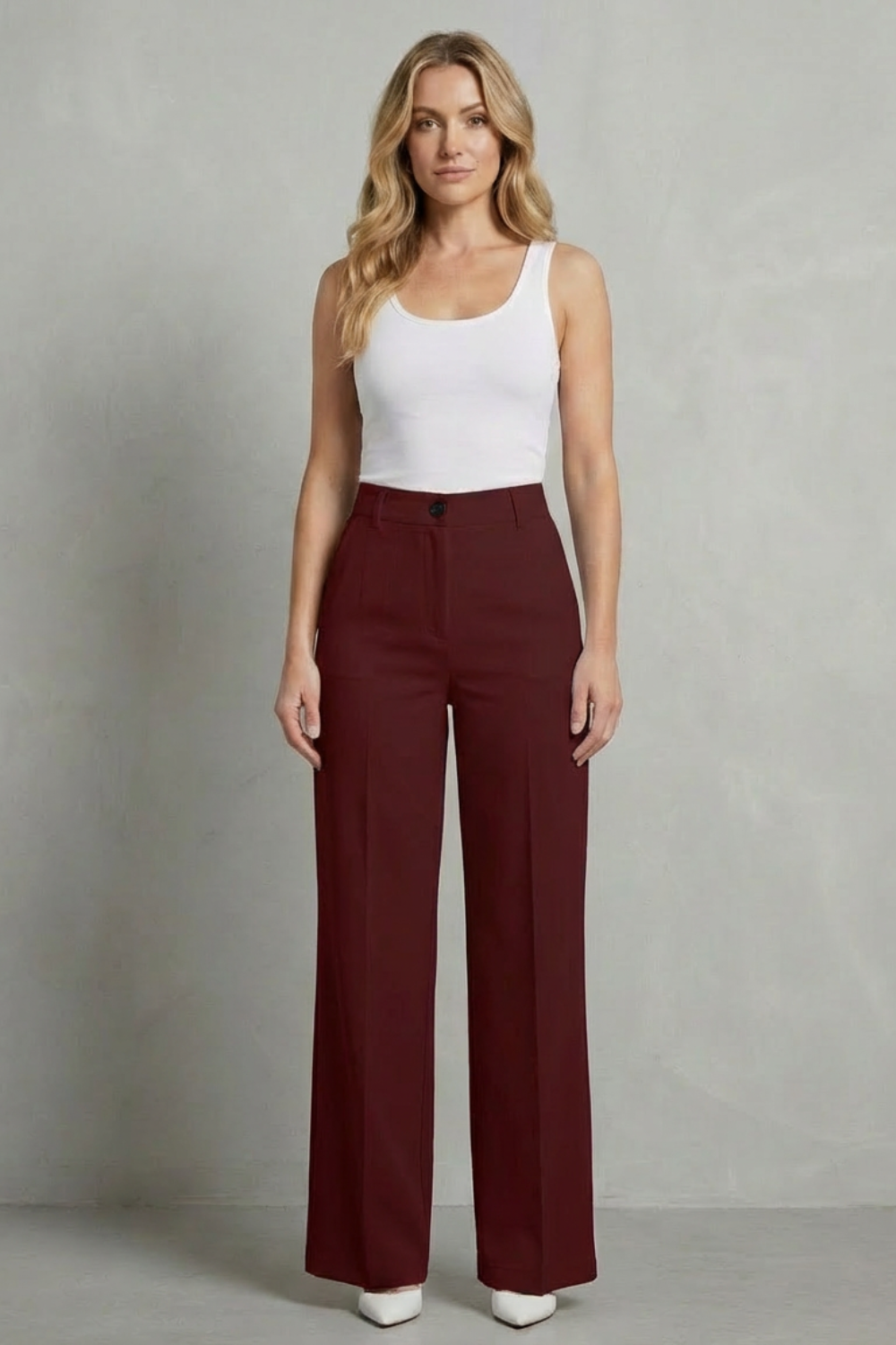 Sleek Tailoring High-waist Straight-leg Trousers