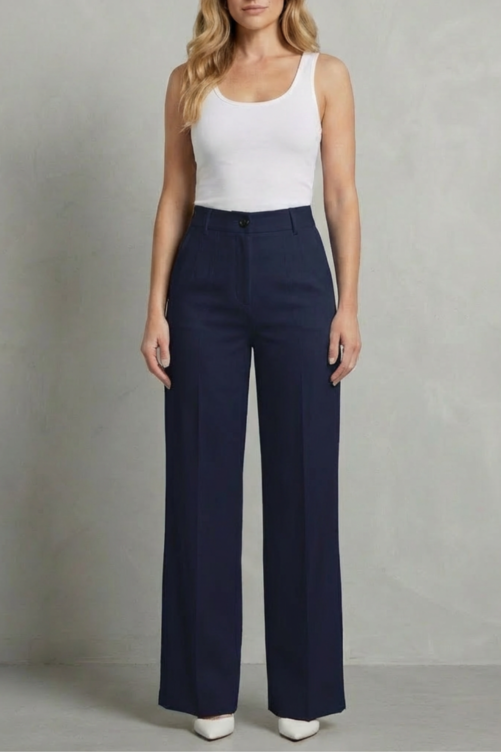 Sleek Tailoring High-waist Straight-leg Trousers