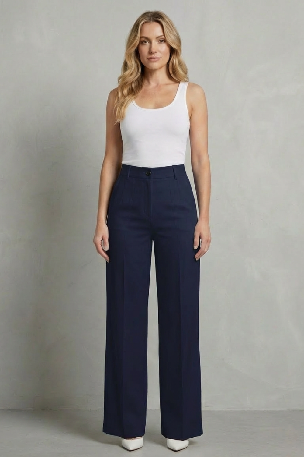 Sleek Tailoring High-waist Straight-leg Trousers