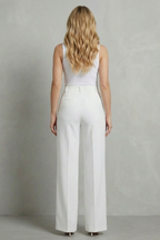 Sleek Tailoring High-waist Straight-leg Trousers