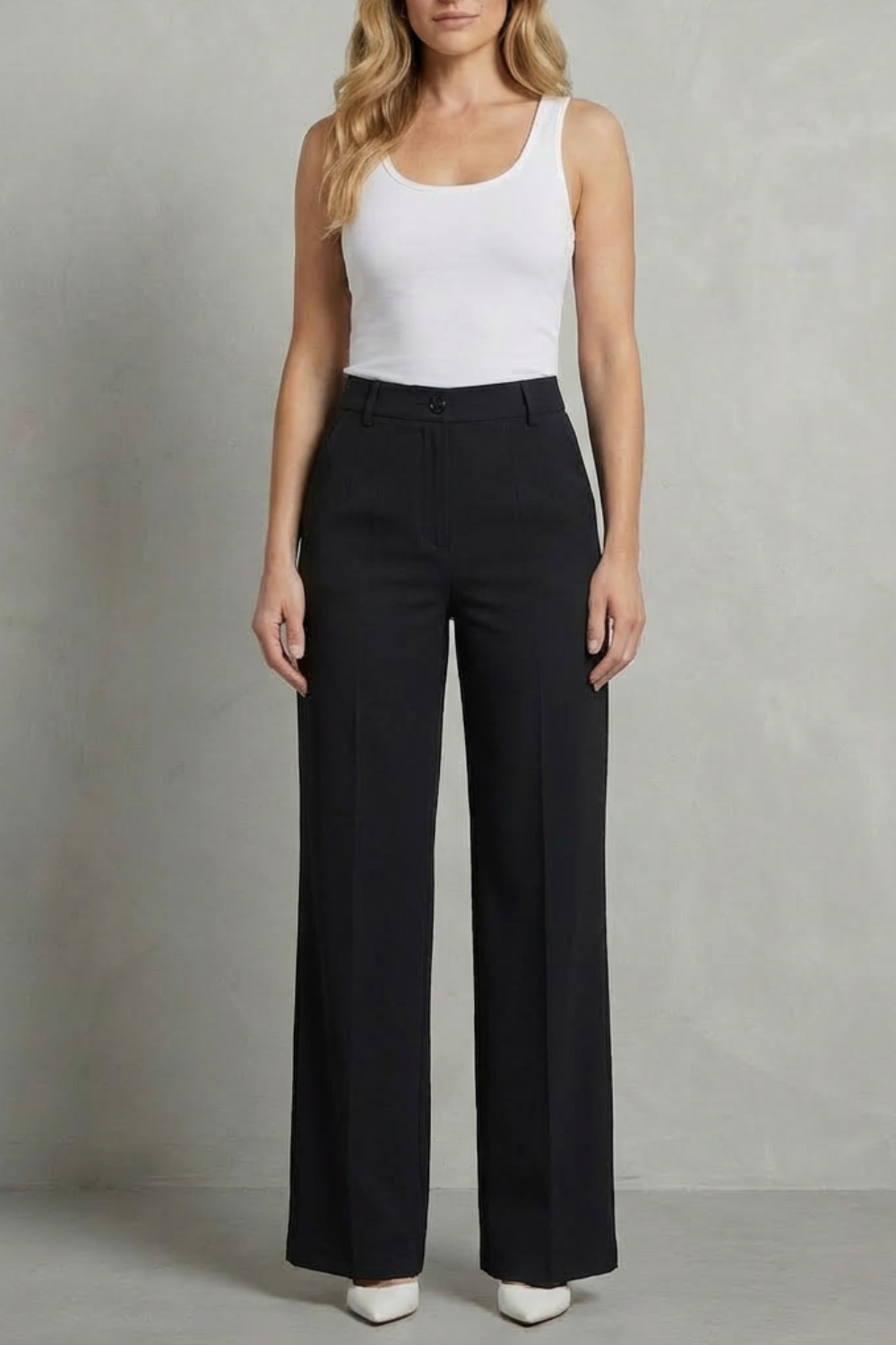 Sleek Tailoring High-waist Straight-leg Trousers