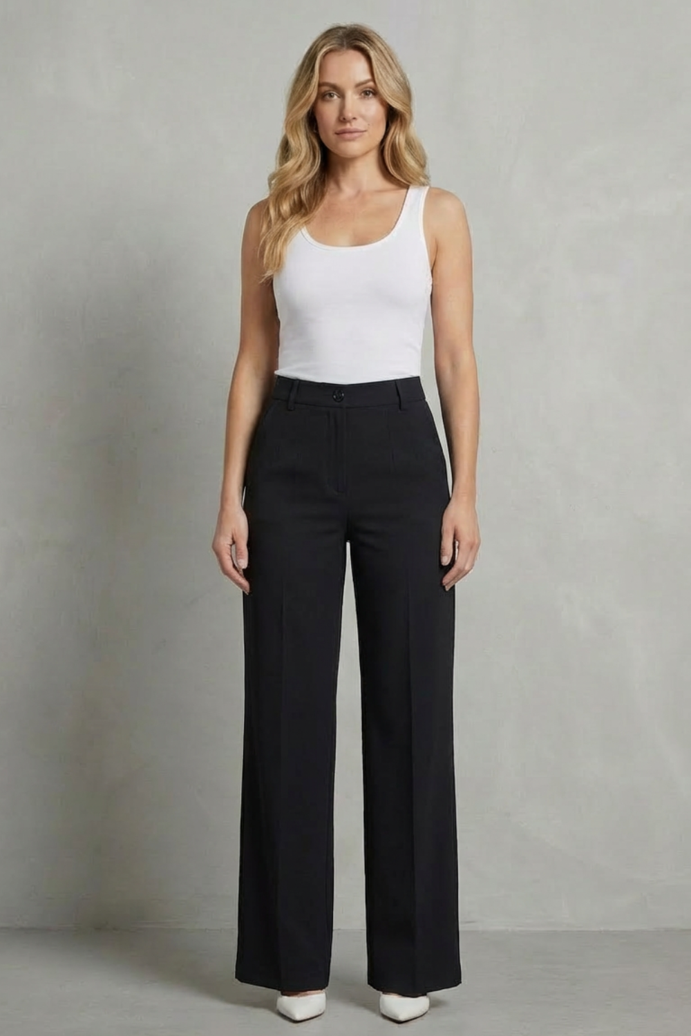 Sleek Tailoring High-waist Straight-leg Trousers