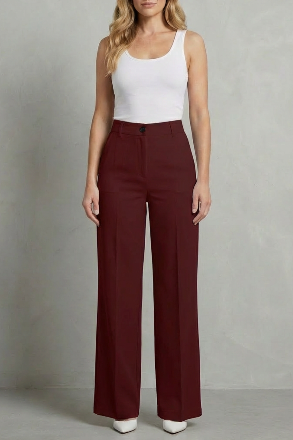 Sleek Tailoring High-waist Straight-leg Trousers