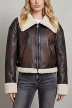 Mirevola – Shearling trim – Cropped aviator jacket