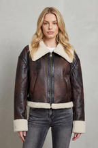 Mirevola – Shearling trim – Cropped aviator jacket
