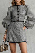 Parisian Contrast Elegance Mini Dress