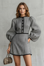 Parisian Contrast Elegance Mini Dress