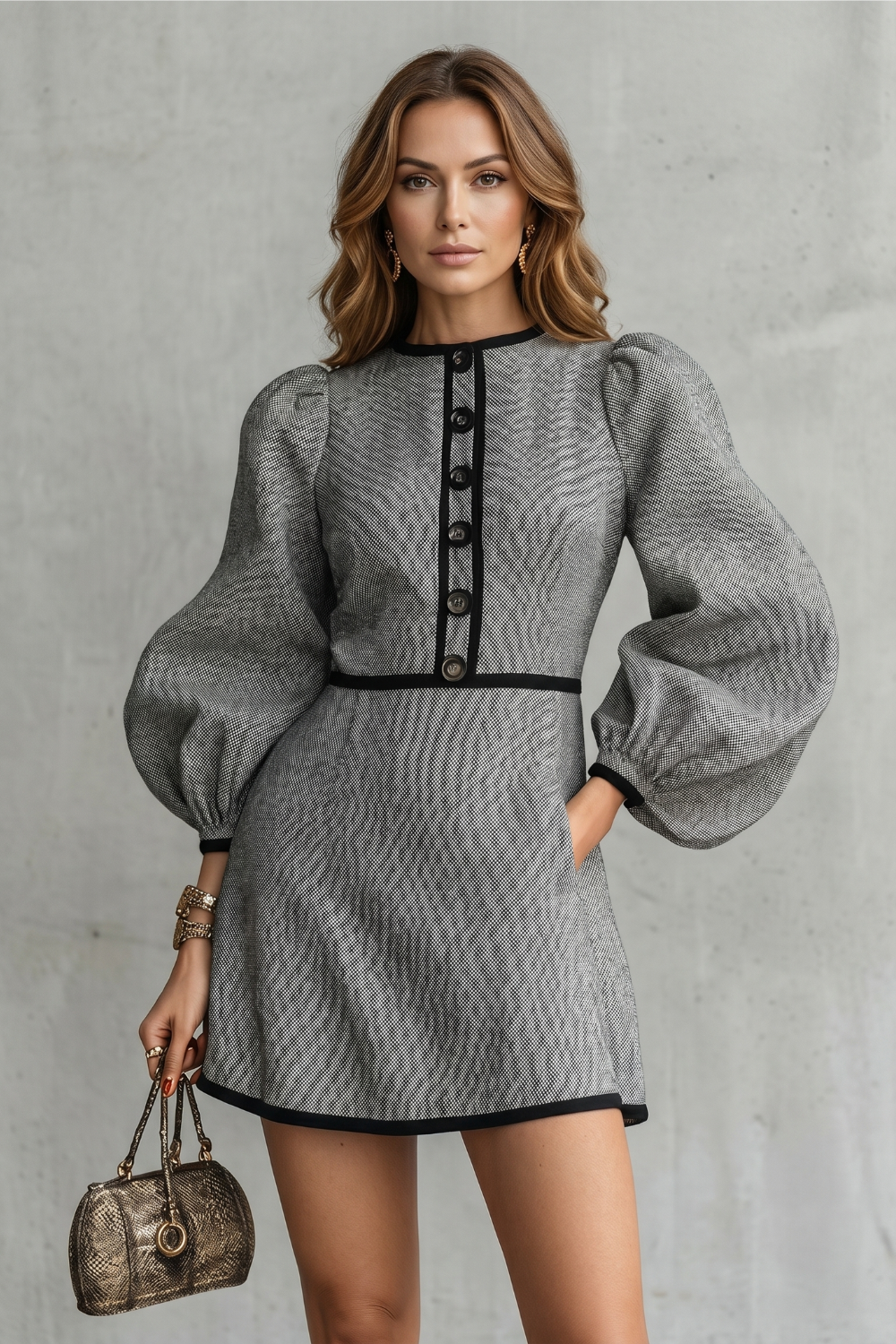 Parisian Contrast Elegance Mini Dress