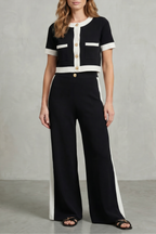 Contrast Trim Elegance Two Piece Set