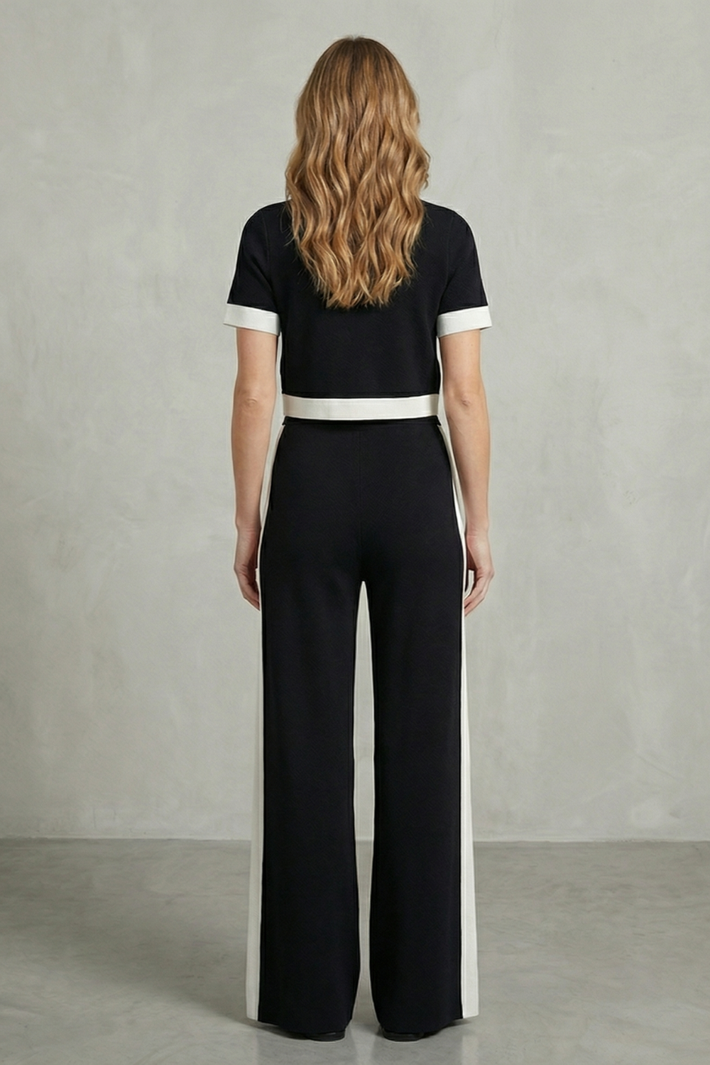 Contrast Trim Elegance Two Piece Set