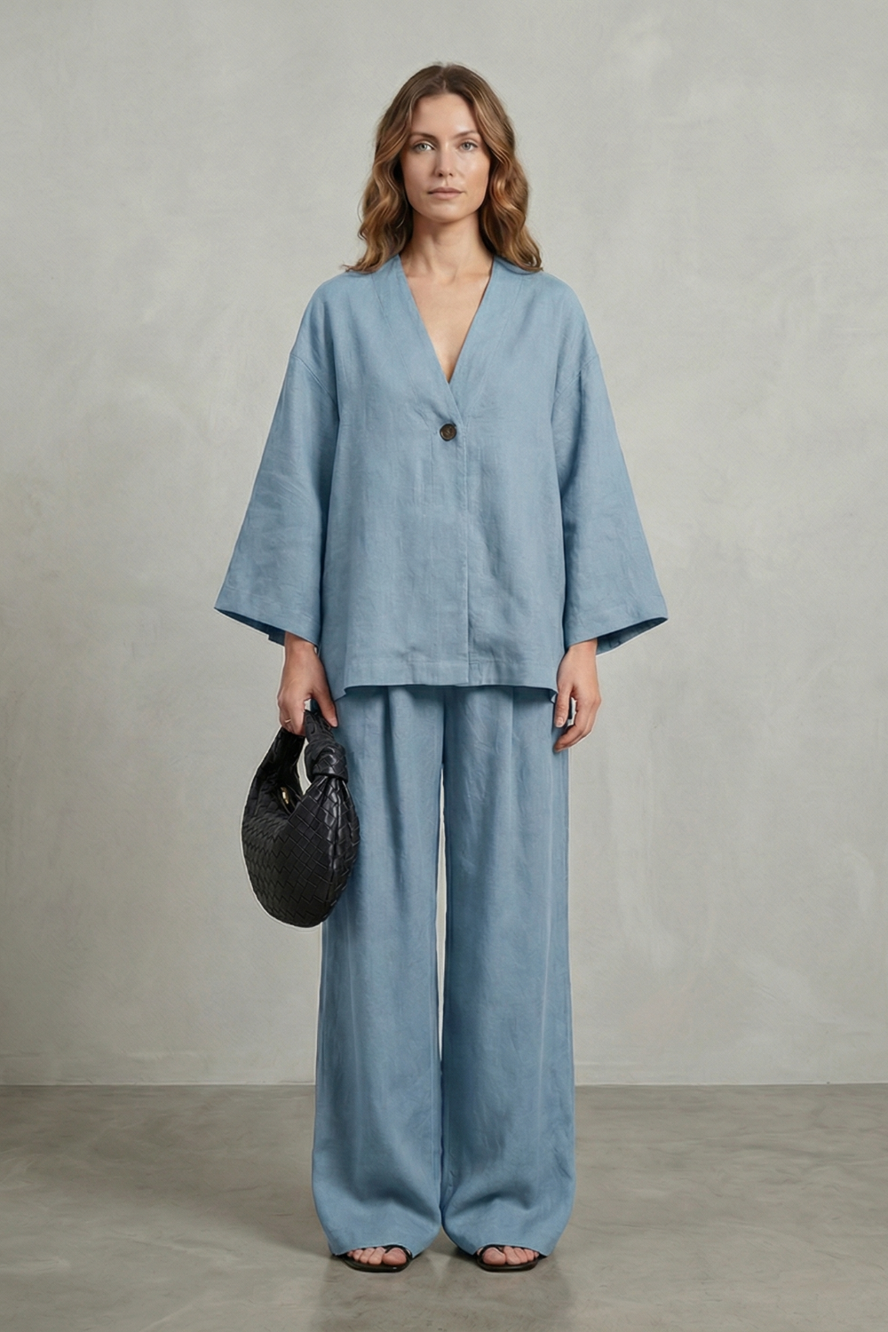 Relaxed Wrap Silhouette Two Piece Set