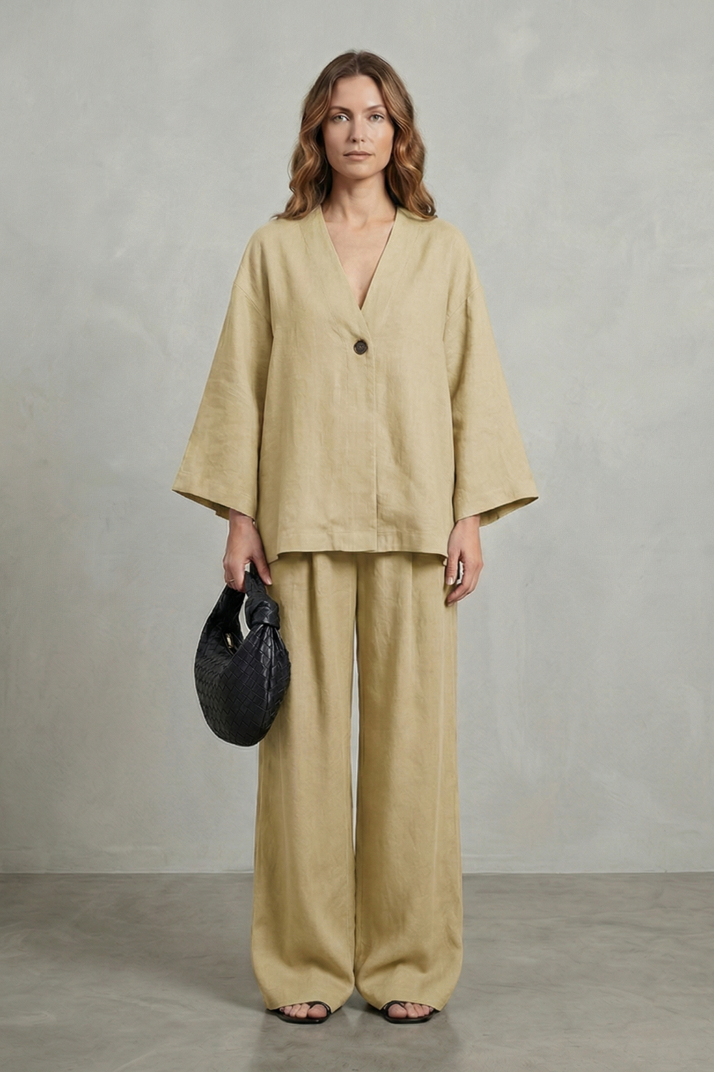 Relaxed Wrap Silhouette Two Piece Set