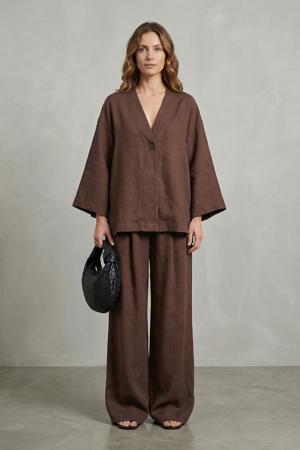Relaxed Wrap Silhouette Two Piece Set
