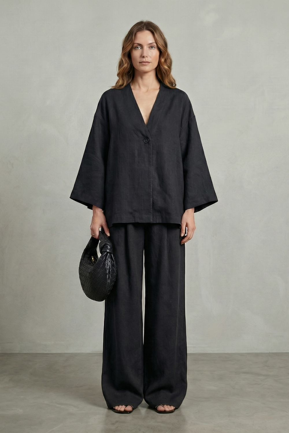 Relaxed Wrap Silhouette Two Piece Set
