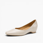 Noémie Square-Toe Leather Flat