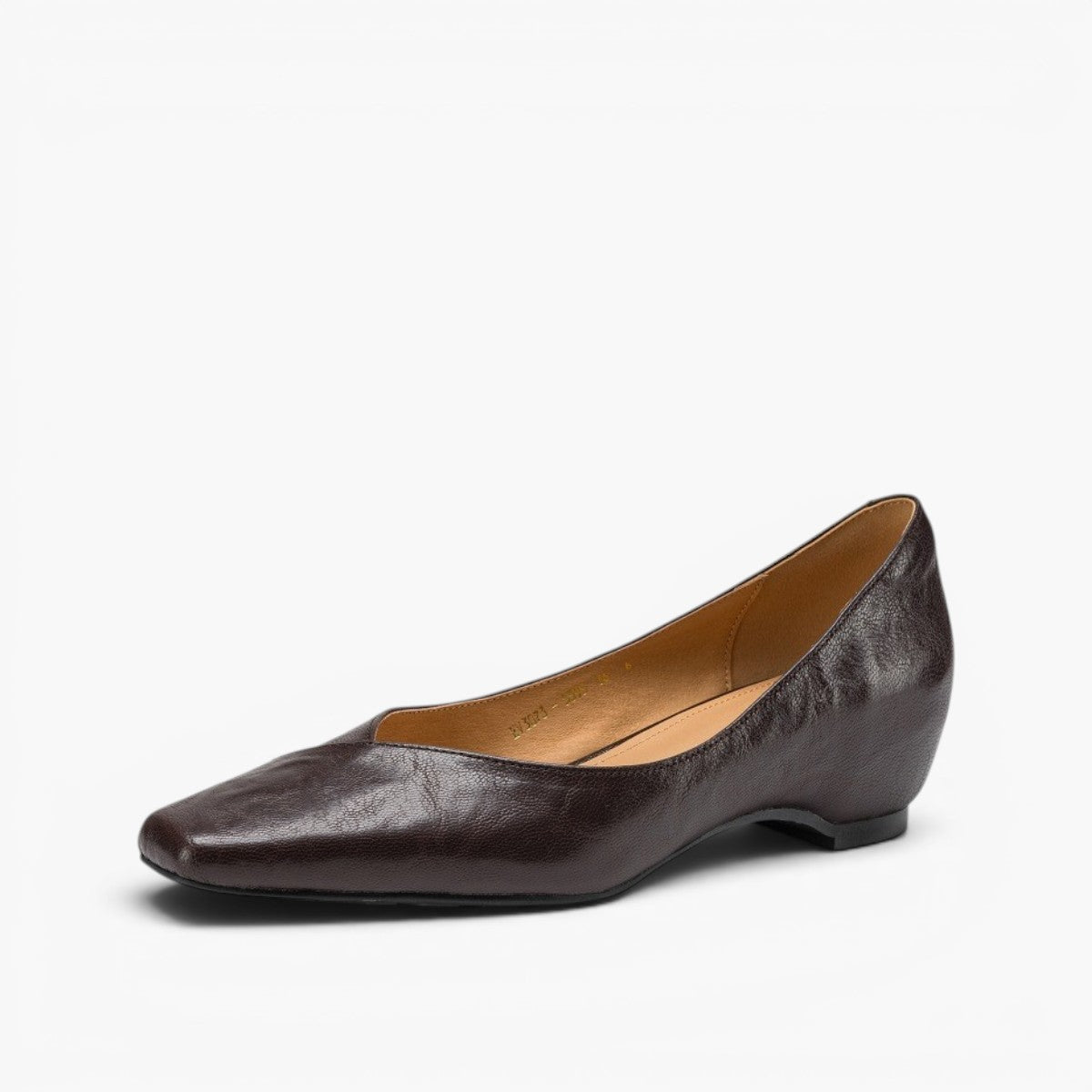 Noémie Square-Toe Leather Flat