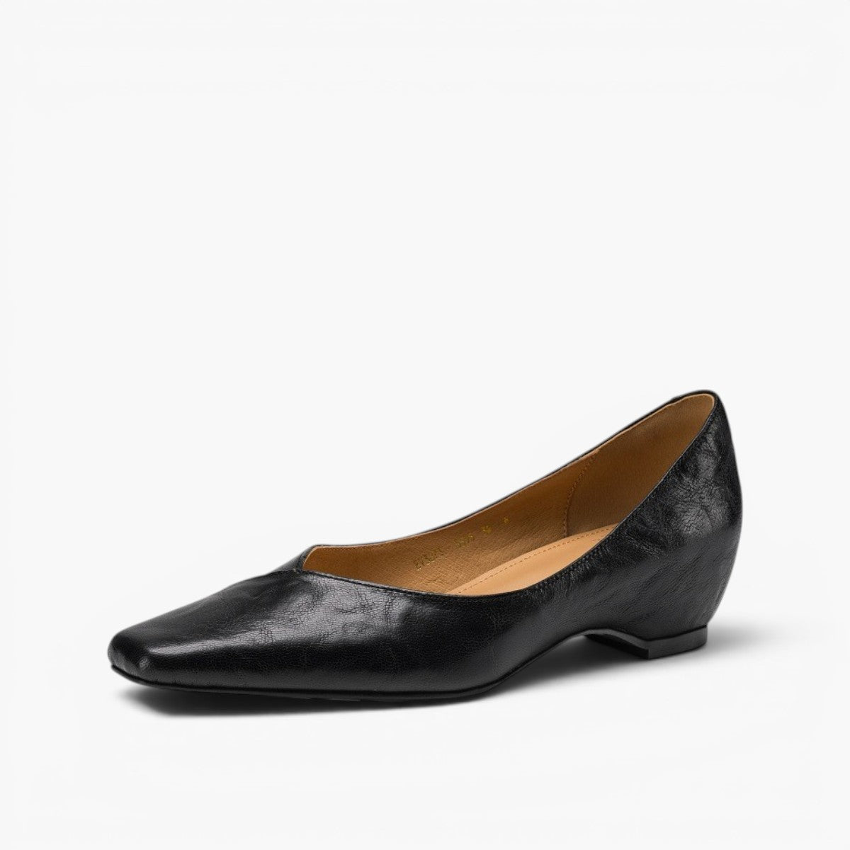 Noémie Square-Toe Leather Flat