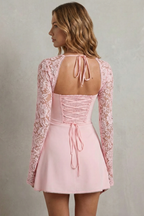Lace Sleeve Allure Mini Dress